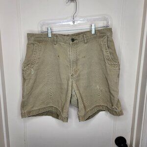 Patagonia Canvas Hiking 7 inch Shorts Khaki Organic Cotton Men’s 34